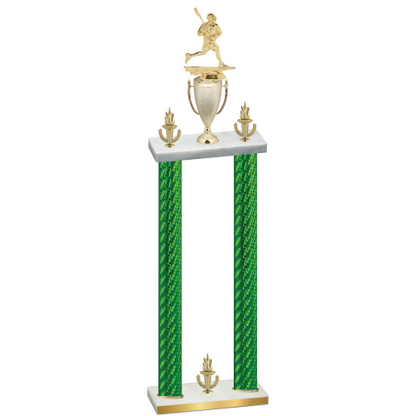Double Green Carbon Fiber Victory Lacrosse Trophy