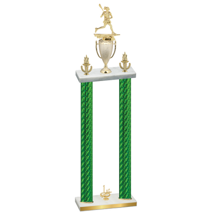 Double Green Carbon Fiber First Place Lacrosse Trophy