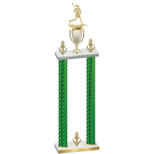 Double Green Carbon Fiber Victory Lacrosse Trophy
