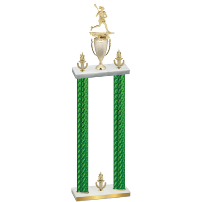 Double Green Carbon Fiber Victory Lacrosse Trophy