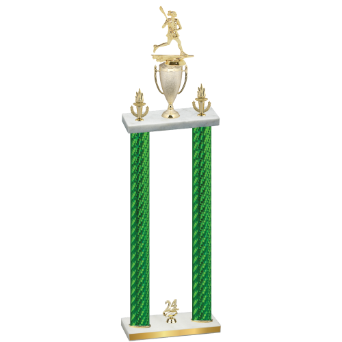 Double Green Carbon Fiber Year Lacrosse Trophy