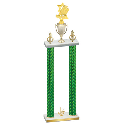 Double Green Carbon Fiber First Place Pickleball Trophy