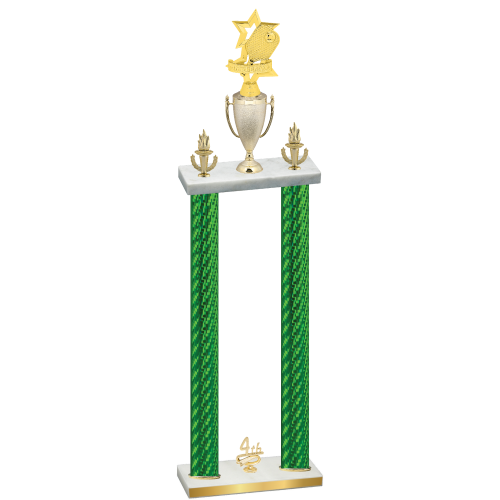 Double Green Carbon Fiber Fourth Place Pickleball Trophy