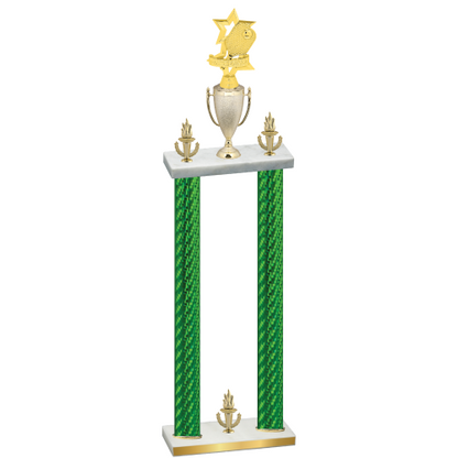 Double Green Carbon Fiber Victory Pickleball Trophy