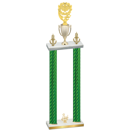 Double Green Carbon Fiber Third Place Pickleball Trophy