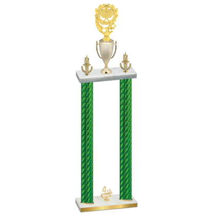 Double Green Carbon Fiber Fourth Place Pickleball Trophy