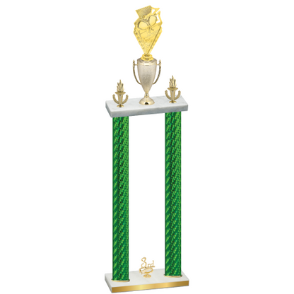 Double Green Carbon Fiber Third Place Pickleball Trophy