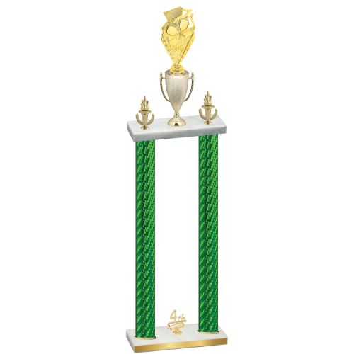 Double Green Carbon Fiber Fourth Place Pickleball Trophy