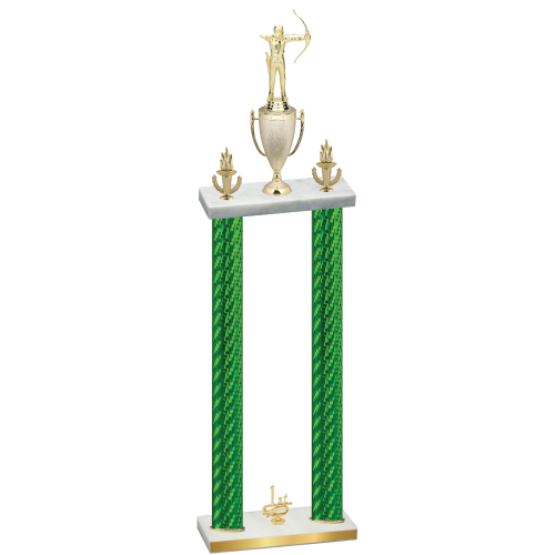 Double Green Carbon Fiber First Place Archery Trophy