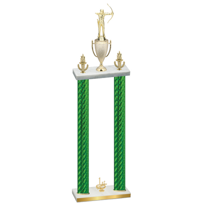 Double Green Carbon Fiber First Place Archery Trophy
