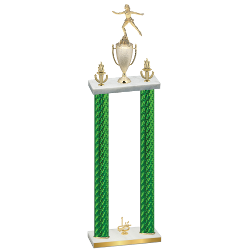 Double Green Carbon Fiber First Place Skater Trophy