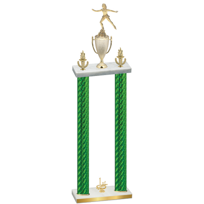 Double Green Carbon Fiber First Place Skater Trophy