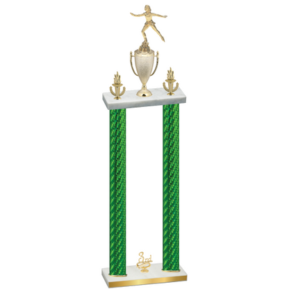 Double Green Carbon Fiber Third Place Skater Trophy