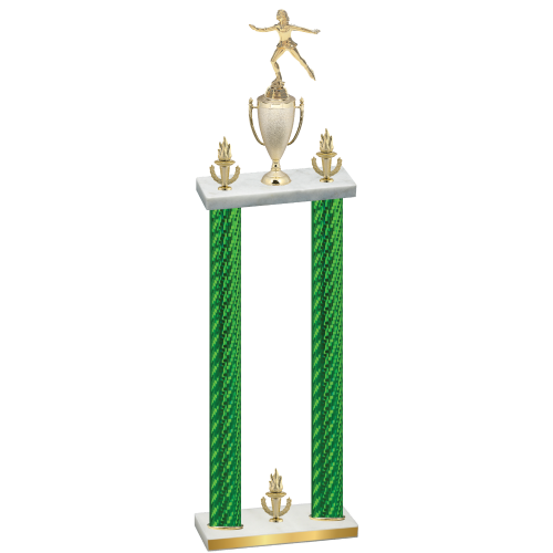 Double Green Carbon Fiber Victory Skater Trophy