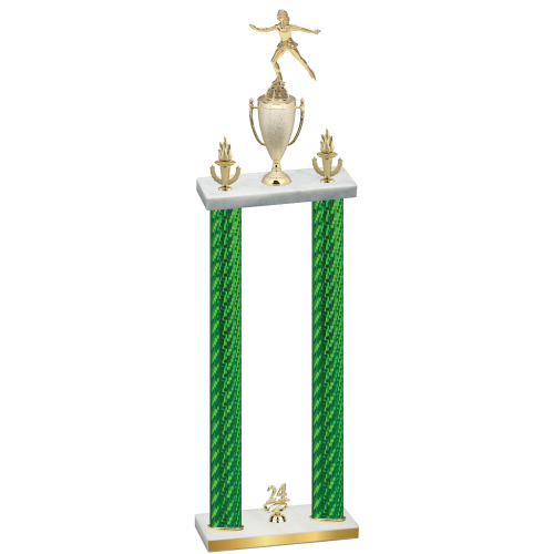 Double Green Carbon Fiber Year Skater Trophy