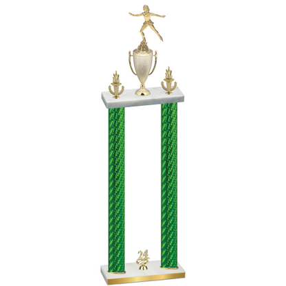 Double Green Carbon Fiber Year Skater Trophy