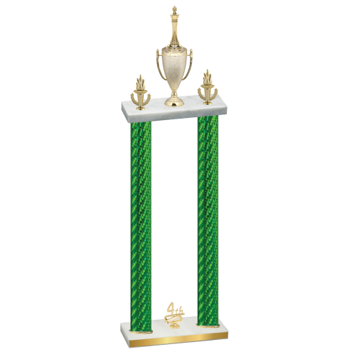 Double Green Carbon Fiber Fourth Place Chess Trophy