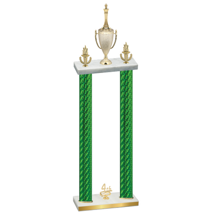 Double Green Carbon Fiber Fourth Place Chess Trophy