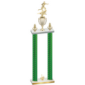 Double Green Carbon Fiber First Place Flag Football Trophy
