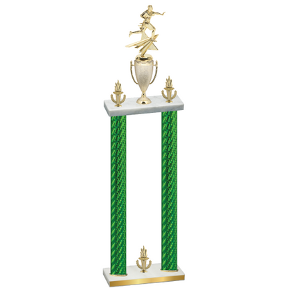 Double Green Carbon Fiber Victory Flag Football Trophy