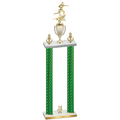 Double Green Carbon Fiber Year Flag Football Trophy