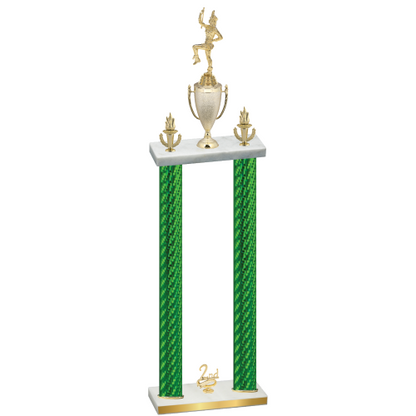 Double Green Carbon Fiber Second Place Majorette Trophy