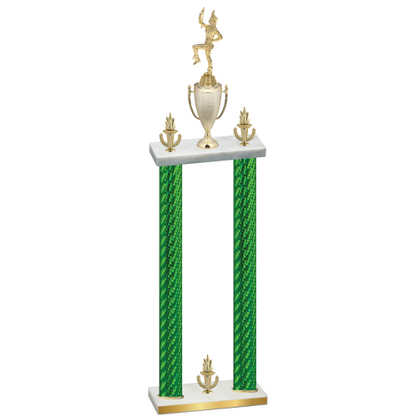 Double Green Carbon Fiber Victory Majorette Trophy