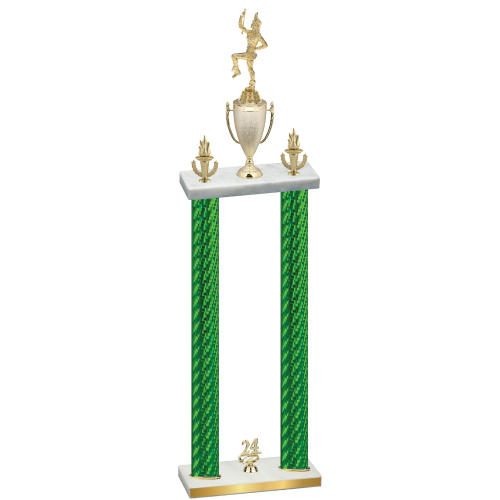Double Green Carbon Fiber Year Majorette Trophy