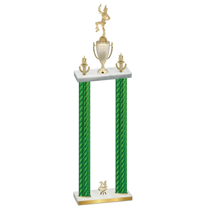 Double Green Carbon Fiber Year Majorette Trophy
