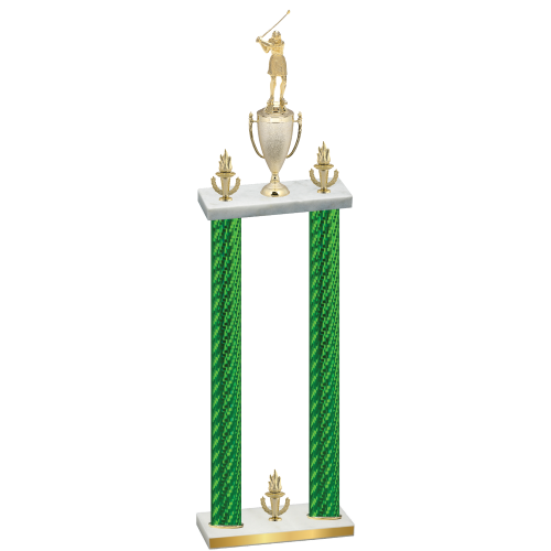 Double Green Carbon Fiber Victory Golf Trophy