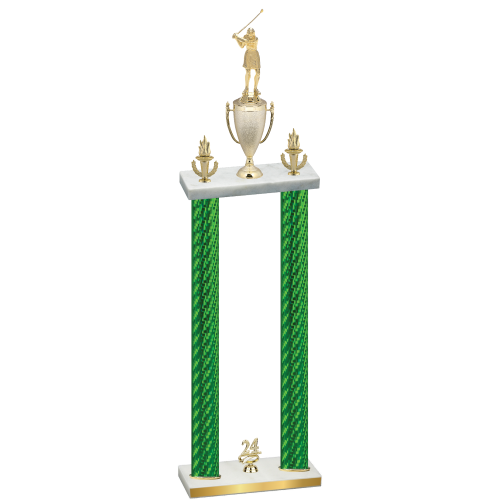 Double Green Carbon Fiber Year Golf Trophy