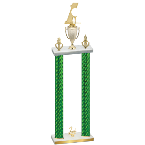 Double Green Carbon Fiber Second Place Golf Trophy