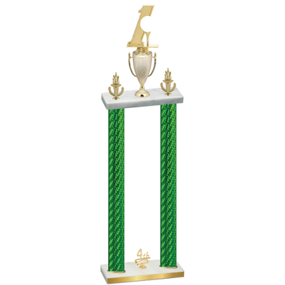 Double Green Carbon Fiber Fourth Place Golf Trophy