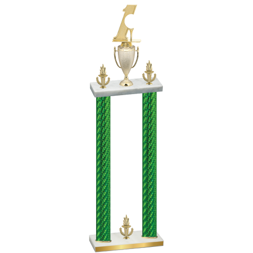 Double Green Carbon Fiber Victory Golf Trophy
