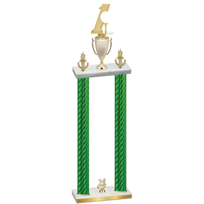 Double Green Carbon Fiber Year Golf Trophy