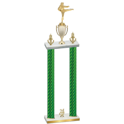 Double Green Carbon Fiber Year Karate Trophy