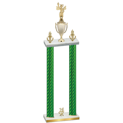 Double Green Carbon Fiber Year Academics Trophy