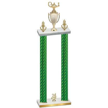 Double Green Carbon Fiber Year Academics Trophy