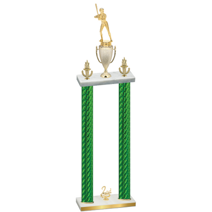 Double Green Carbon Fiber Second Place Softball Trophy