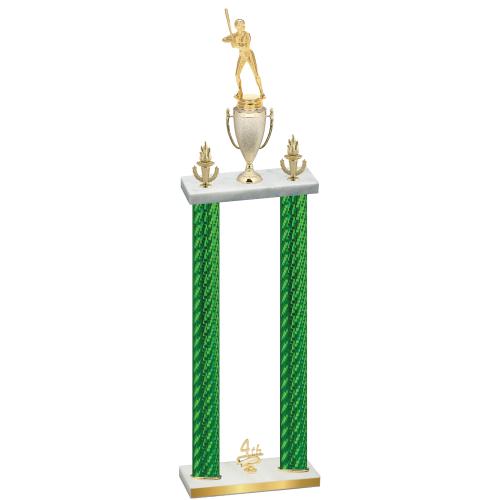 Double Green Carbon Fiber Fourth Place Softball Trophy