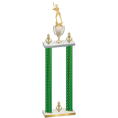 Double Green Carbon Fiber Victory Softball Trophy