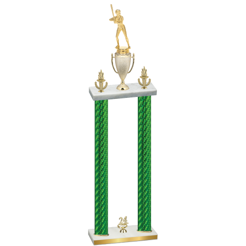 Double Green Carbon Fiber Year Softball Trophy