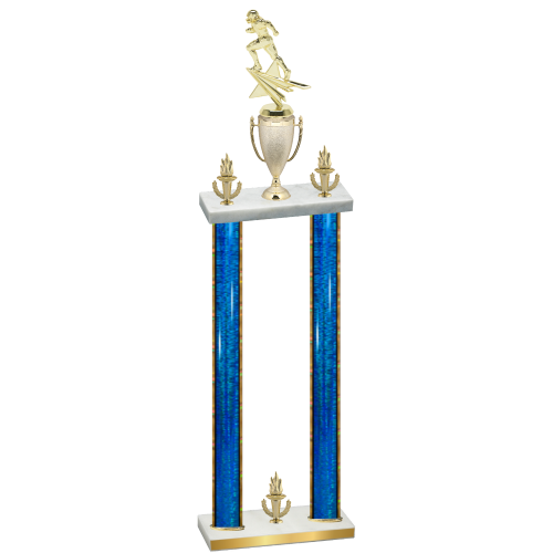 Double Blue Glacier Victory Football Trophy