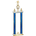 Double Blue Glacier First Place Soccer Trophy