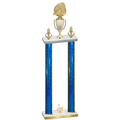 Double Blue Glacier Third Place Soccer Trophy