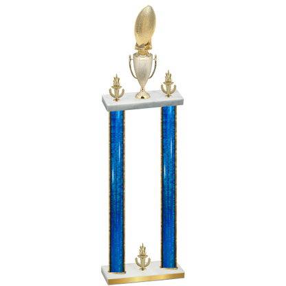 Double Blue Glacier Victory Football Trophy