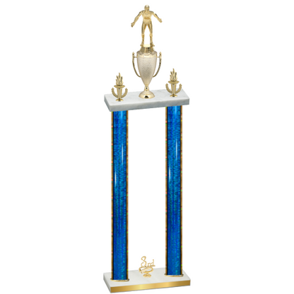 Double Blue Glacier Third Place Wrestling Trophy