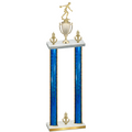Double Blue Glacier Victory Bowling Trophy