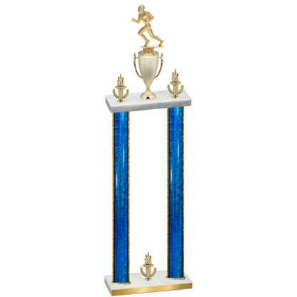 Double Blue Glacier Victory Football Trophy