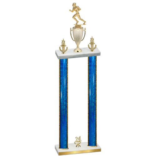 Double Blue Glacier Year Football Trophy